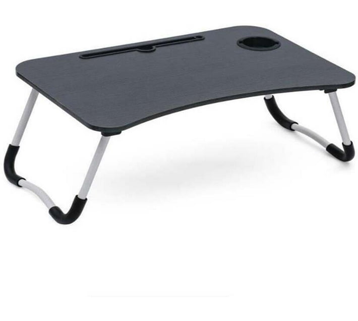 Mdl Foldable Laptop Bed Tray Table Wood Portable Laptop Table Finish Colour Black