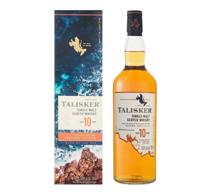 Talisker 10 YO Single Skye Islay Malt Scotch Whisky in Gift Box (1 x ...