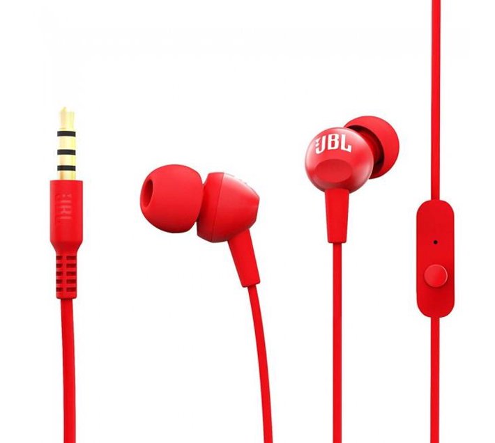 JBL C100SI InEar Headphones Red Makro