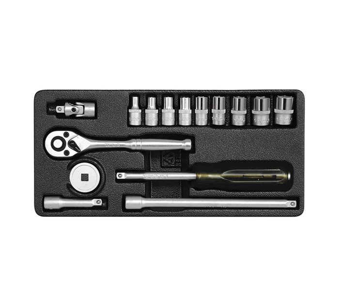 YATO 15 PC SOCKET SET METAL CASE 1/4 413mm Makro