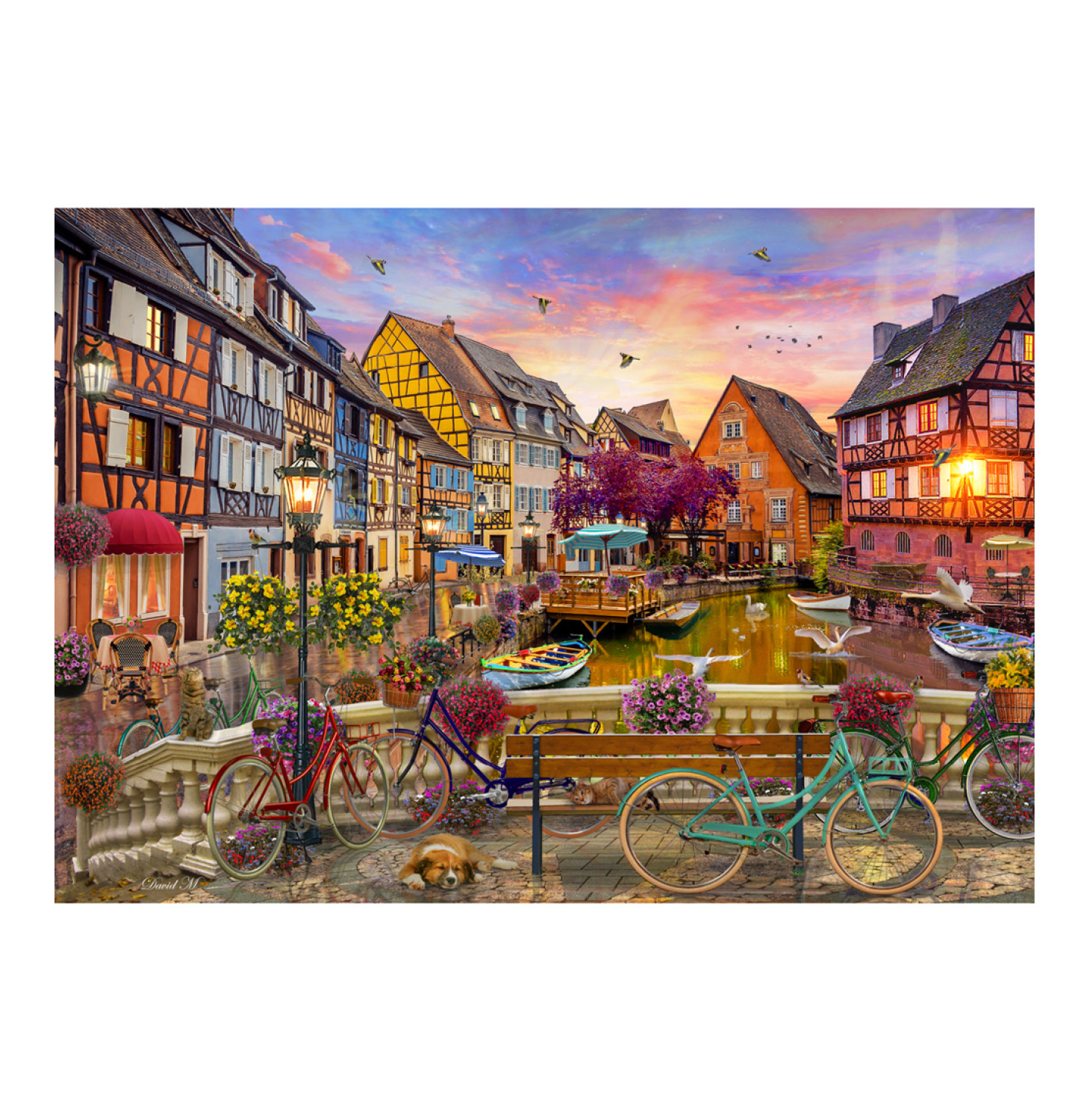 Anatolian Puzzle „Victorian Garden“ 1000 Teile – Fertig 48x66 Cm, Mit Ständer, Blendfreie Oberfläche, Inkl. Fehlstück-Service