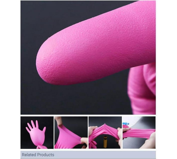 Nitrile Gloves PINK small Size Makro