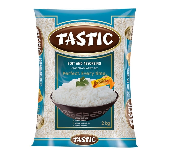 Tastic Rotw White Rice Buy Tastic Soft and Absorbing Long Grain White Rice 2kg in Bulk | Makro ...