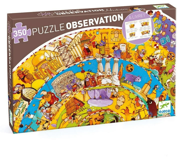 Djeco History Observation Puzzle & Booklet Jigsaw Puzzles (350 Pieces