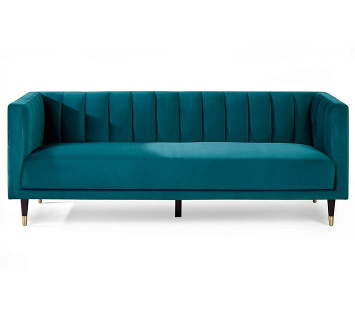 Buy Comfy Home Furnitures Panel 3 seater sofa Velvet 3 Seater Sofa ...