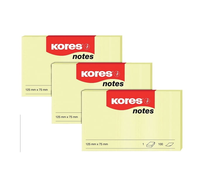Kores Sticky Notes Buy Kores Sticky Notes 125mm x 75mm Set of 100 Yellow in Bulk | Makro ...