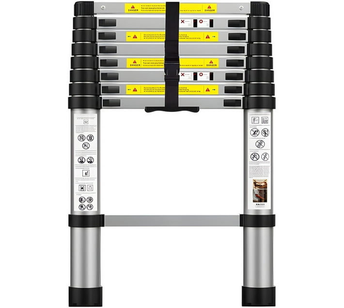 Buy MHC Outdoor Aluminum Compact Ladder, Heavy Duty Folding Telescopic ...
