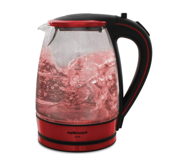 Someone’s in a Makro MELLERWARE KETTLE 360 DEGREE CORDLESS GLASS RED 1