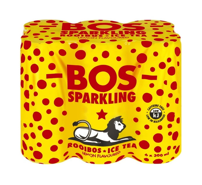 Buy Bos Sparkling Rooibos Lemon Flavoured Ice Tea 6 x 300ml in Bulk ...