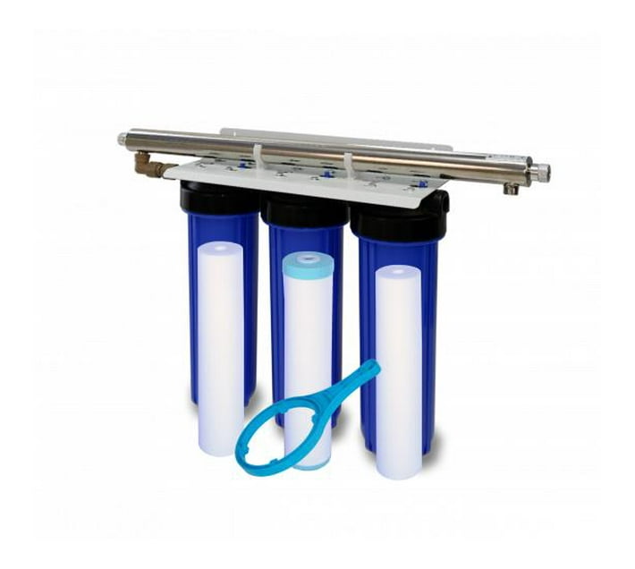 3 Stage Big Blue Water Filtration System + 55 watt UV Sterilizer
