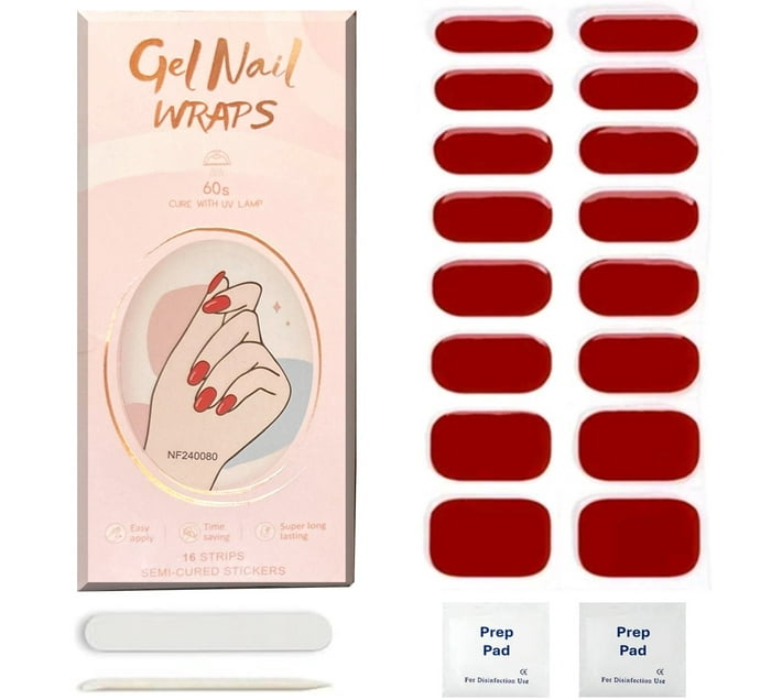 Uptown Glam 16pc Semi Cured Gel Nail Wraps /Gel Nail Strips cured with