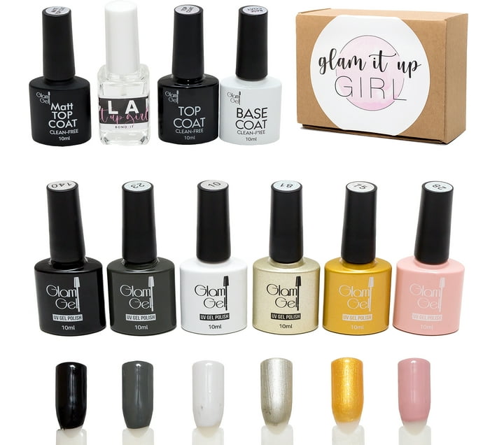 glam it up girl High Quality Uv Glam Gel Nail Polish Rubber Top, Base