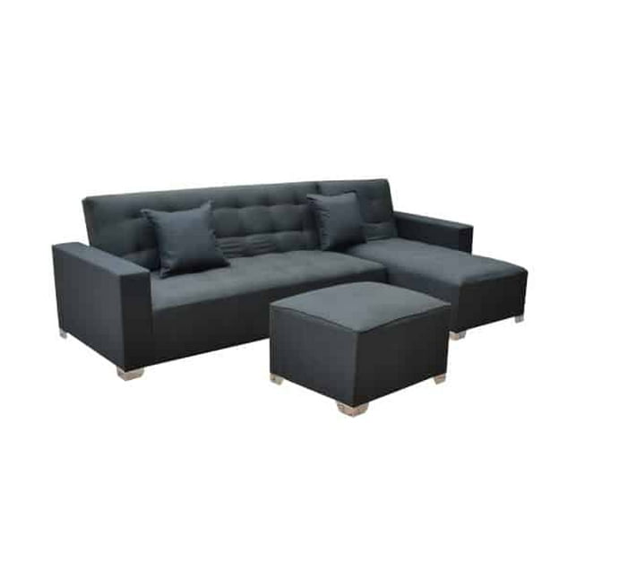 L shaped sleeper that converts into sleeper couch Black tapestry Makro