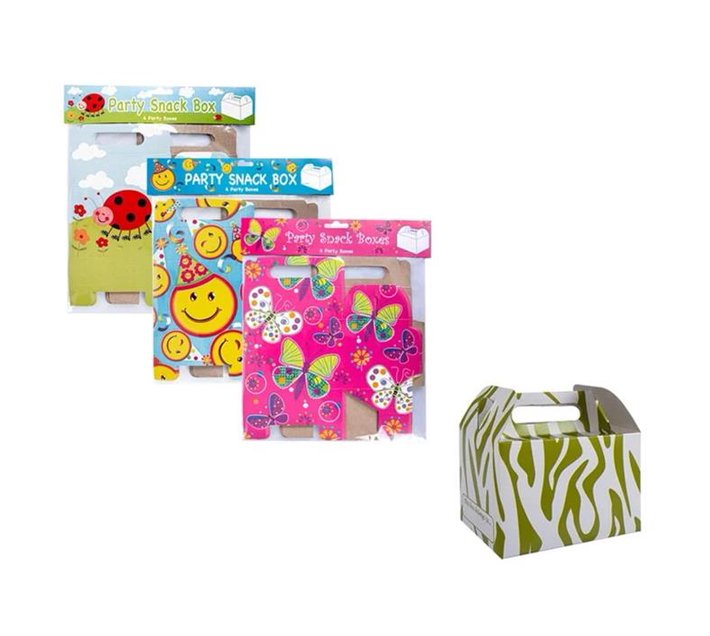 Party Boxes Assorted 6 Pieces in Each Pack (Pack of 4) 150mm x 100mm