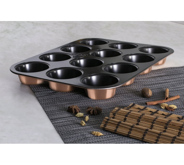Berlinger Haus 12 Cup Titanium Coating Muffin Pan Rose Gold Edition