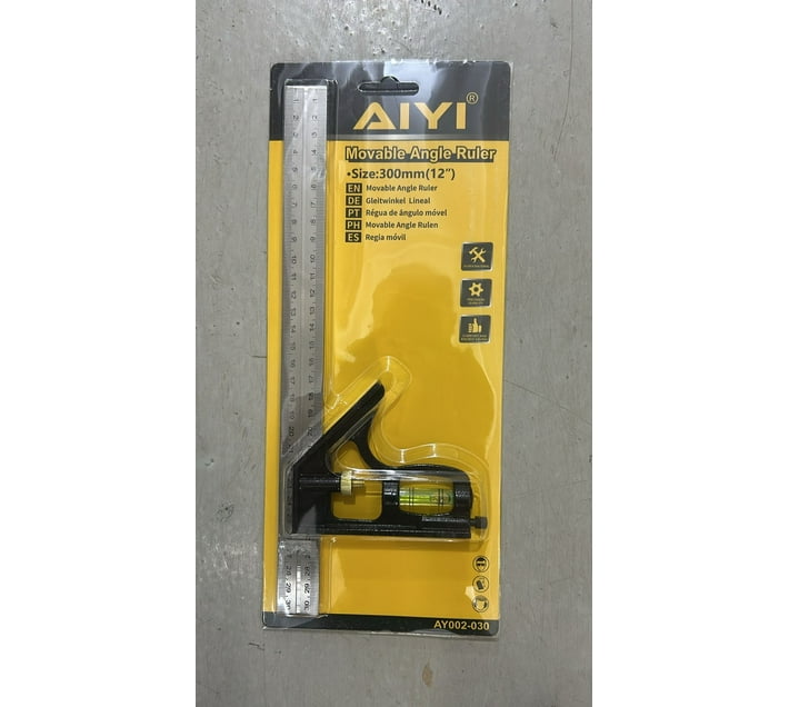 Aiyi AY002-030 || Movable Angle Ruler Non-magnetic Line Level (12 inch ...