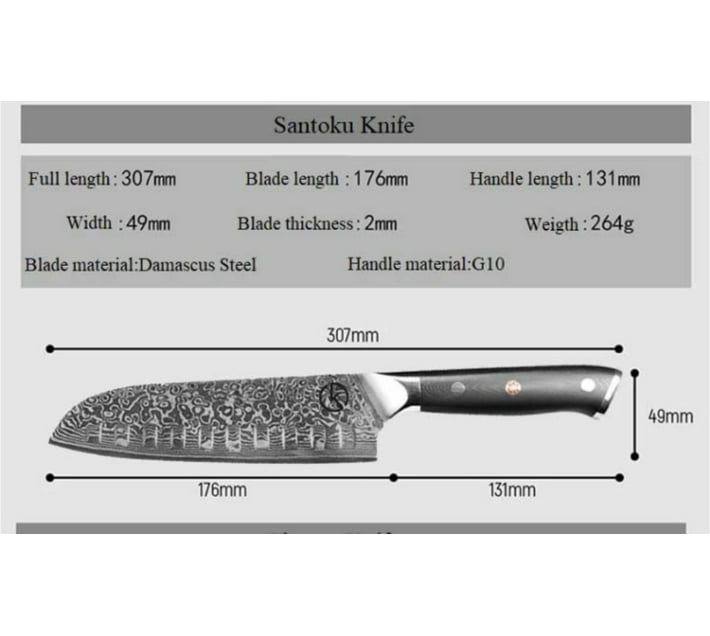 Koch Knives 1 Piece Stainless Steel Chefs Premium Stainless Damascus