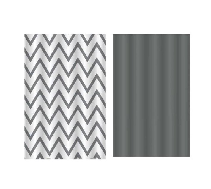 Someone’s in a Makro 2 Shower Curtains Chevron & Slate Mood