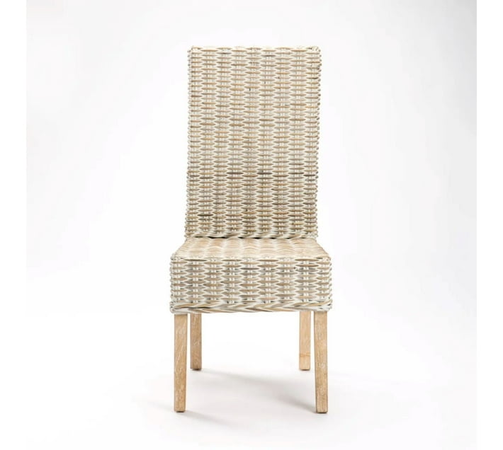 VIVIDITTO Solid Wood Dining Chair (Set of 1, Finish Colour WHITEWASH