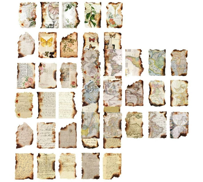 The Good Sport Craft Scrapbooking Burn Torn Vintage Journal Stationery