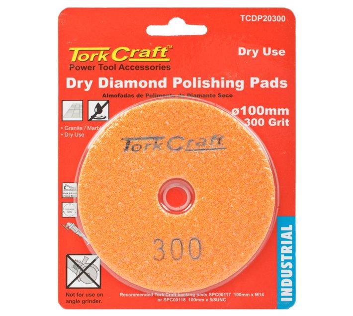 Tork Craft 100Mm Diamond Polishing Pad 300 Grit Dry Use Makro