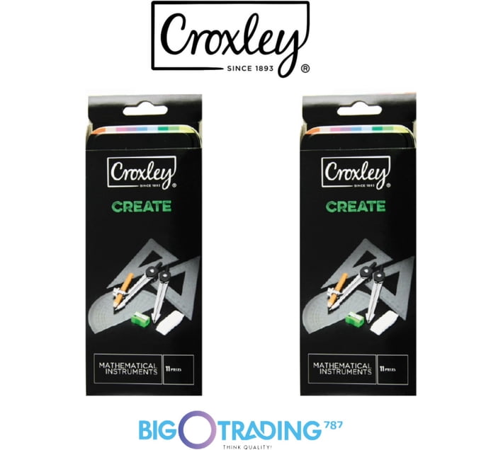 Buy Croxley CREATE Maths Set - 11 Piece Pack of 2 School Set () in Bulk ...
