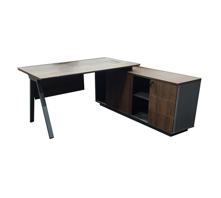 GOF Furniture Nuturi 2 Office Desk, Dark Brown Makro