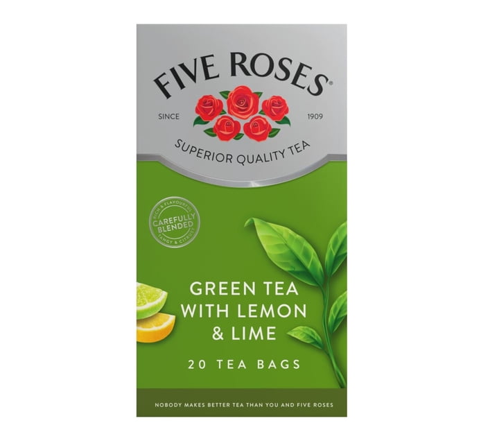 Pure Green Tea Five Roses Buy Five Roses Green Tea Lemon & Lime 20 Tea Bags in Bulk | Makro Business