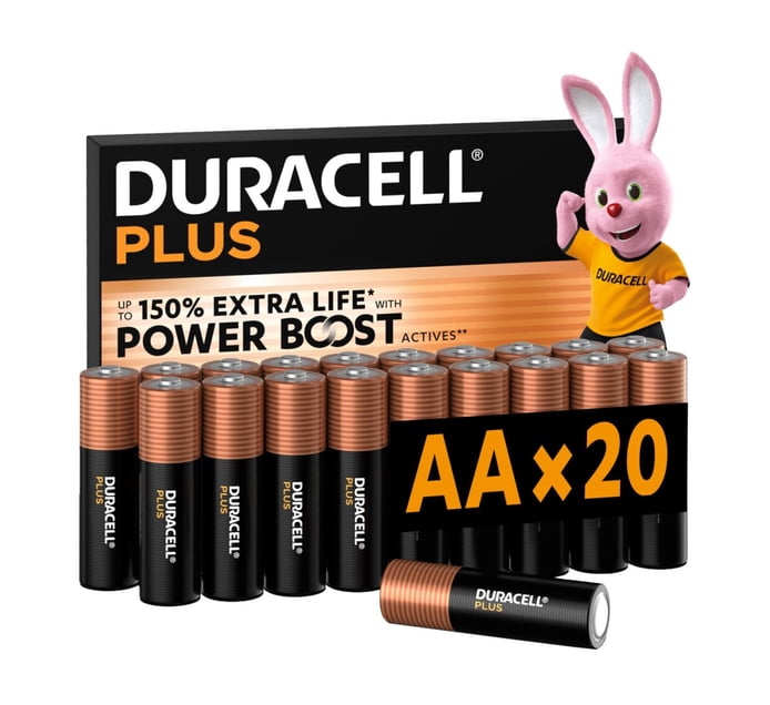 Buy Duracell Plus AA Alkaline Battery Pack of 20 in Bulk | Makro Business