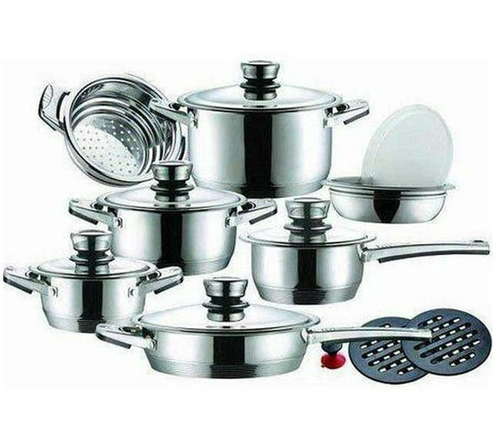 Sm Kitchenware Buy SMTE SS-CS Stainless Steel Cookware Set (16 - Piece) in Bulk ...