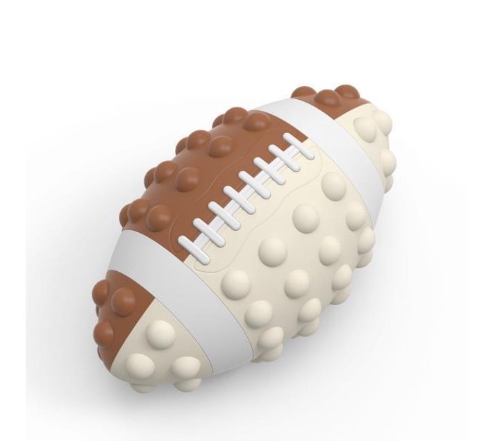 Rugby Ball Fidget PoP It Brown & White, plus pump Makro
