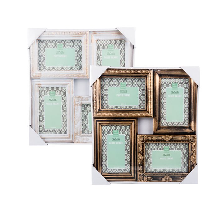 Picture Frame Collage Plastic 4 Hole 33cm x 33cm (Set of 2) Makro