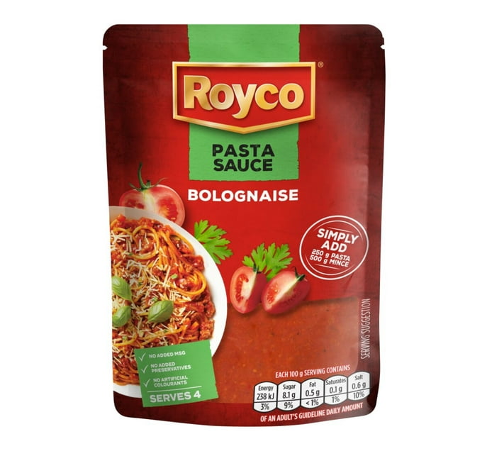 Royoco Rice Sauce Buy Royco Bolognaise Pasta Sauce 400g in Bulk | Makro Business