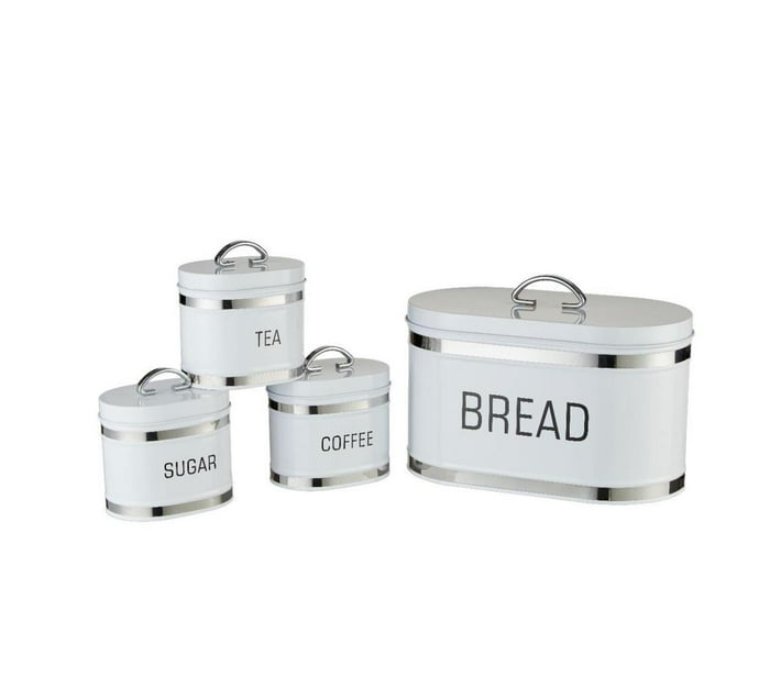 Someone’s in a Makro 4Piece Retro Bread Bin and Canister Set Chrome