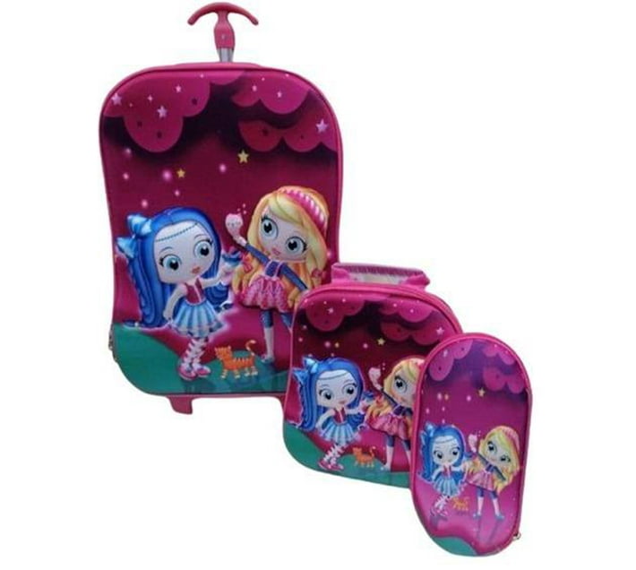 Someone’s in a Makro School Kids Trolley Bag set of 3 Maroon and green Mood