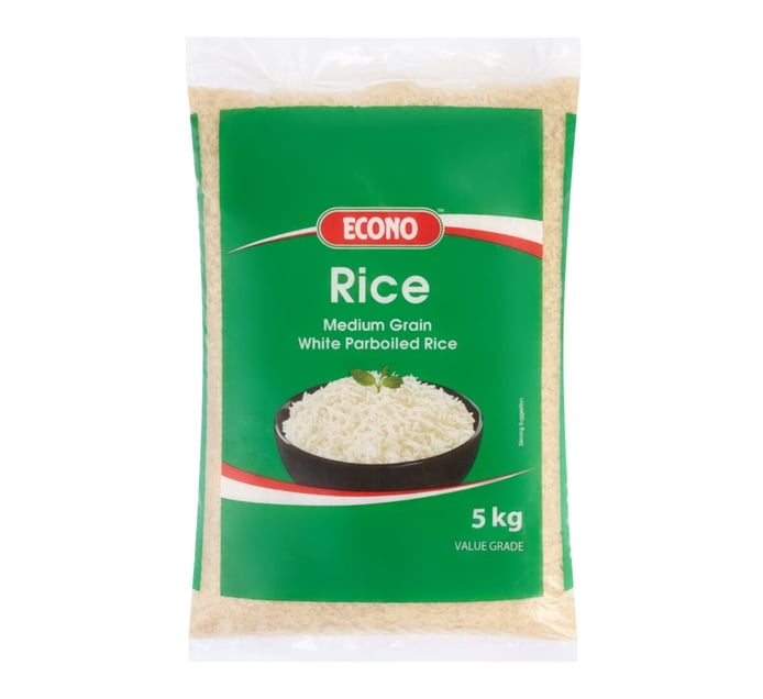 Economax Rice Buy Econo Medium Grain White Parboiled Rice 5kg in Bulk | Makro Business