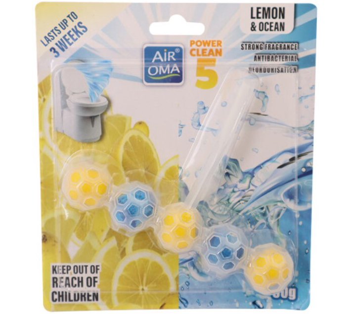 Air Oma Toilet Cleaner Lemon Block Toilet Cleaner (5 x 50 g) Makro