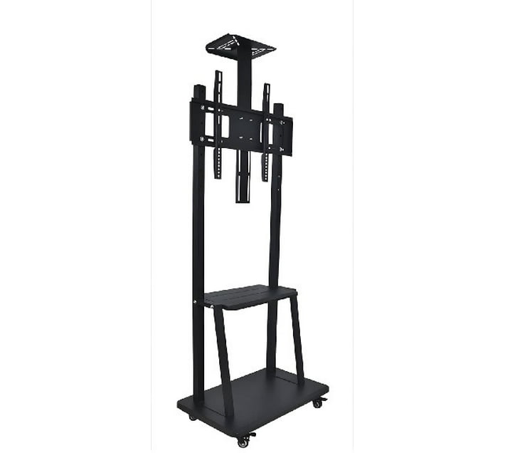 1700 Mobile Floor TV Mount Stand Trolley Cart 2 Shelves
