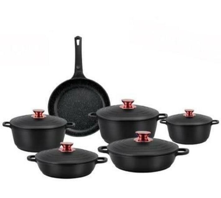 Kitchen 11 piece Cast Iron Pots NonStick Coated Cast Iron Cookware Set