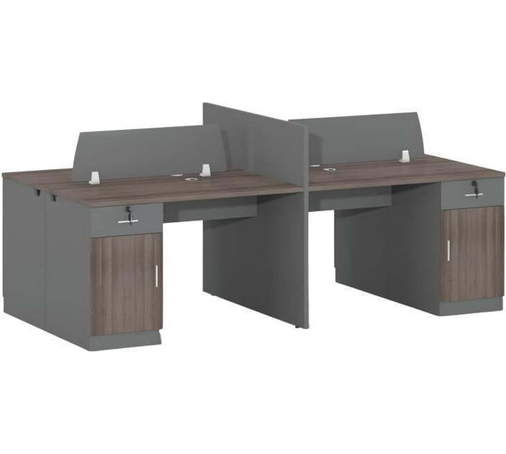 GOF Furniture Merge Four Seater Workstation Desk Wood Portable Laptop