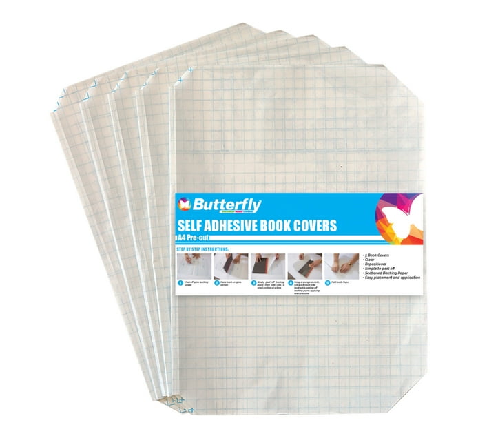 Butterfly 341 x 250mm A4 Precut Selfadhesive Plastic Book Covers Makro