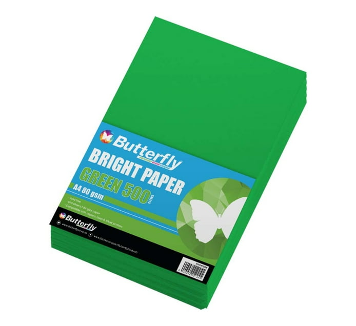 Butterfly A4 Bright Paper Ream 500 Sheets Green Makro