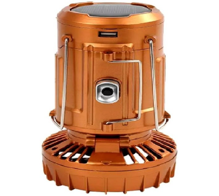 generic Portable LED Camping Light with Solar Fan 4 hr Lantern