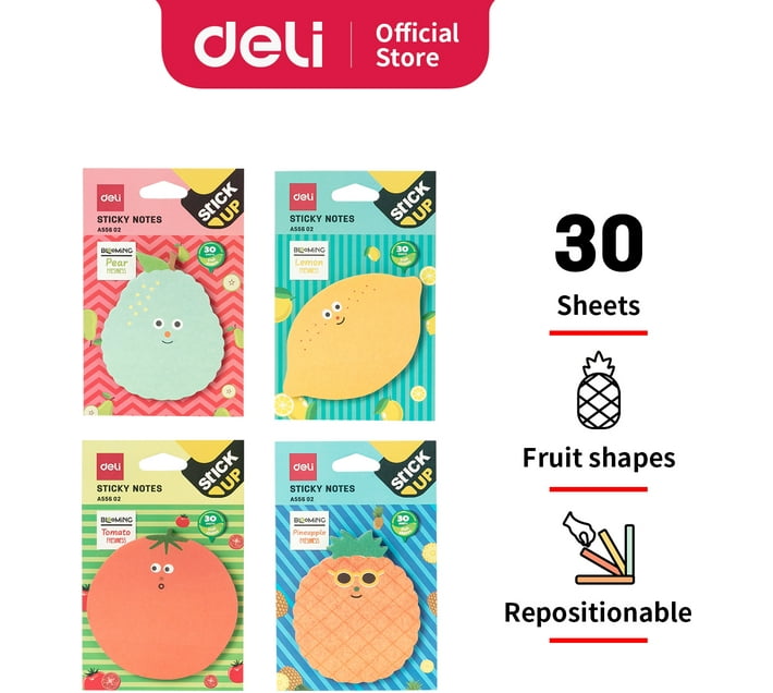 Deli 30 Sheets Sticky Notes, 4 Colours (Set Of 120, Multicolour) | Makro