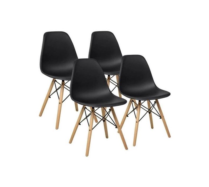 Someone’s in a Makro Modern Dining Chair Set, Shell Chair with Wood Legs for Kitchen, Dining