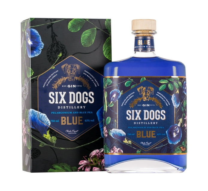 Six Dogs Handcrafted Blue Gin (6 x 750 ml) | Makro