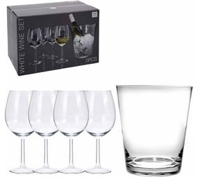 ECO (Pack of 5) VER000566 Wine Glass Set (430 ml, Glass, Clear) | Makro