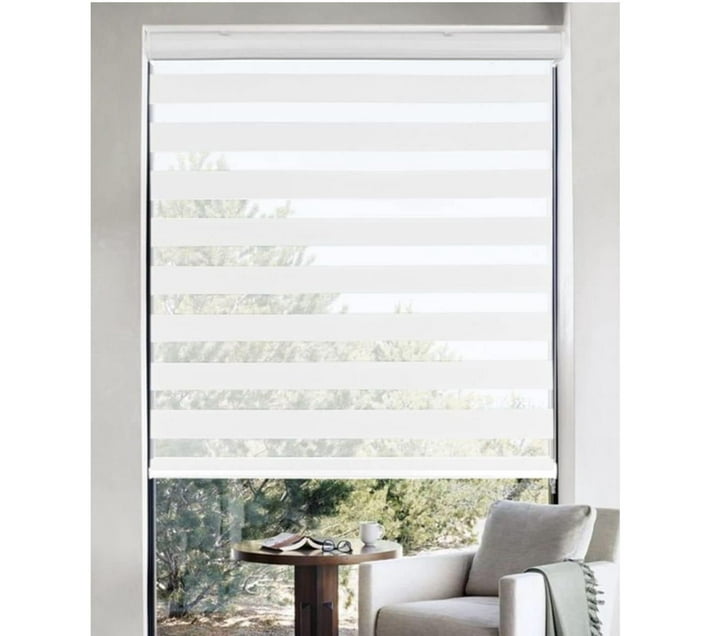 SMTE Mordern Quality Zebra Roller Blind For Window F1 White Makro