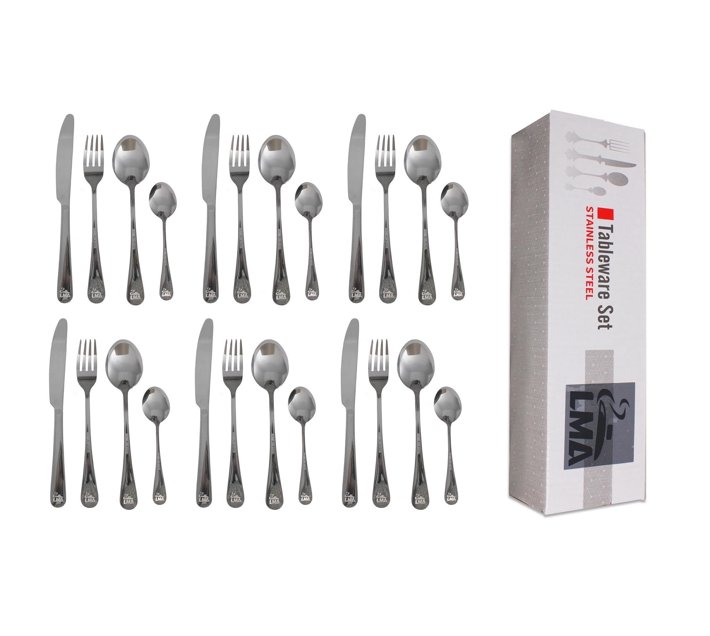 Someone’s in a Makro LMA Branded 24 Piece Stainless Steel Cutlery Set Silver Mood