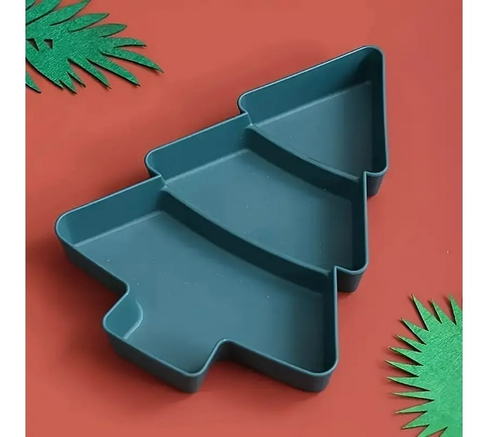 Cashway Christmas TreeShaped Plastic Serving Tray Tray Serving Set